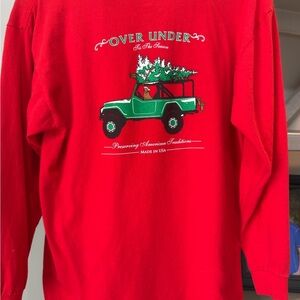 Over Under Kids Red Long Sleeve Christmas Tee